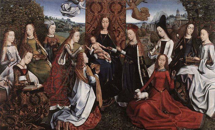 Master of the Saint Lucy Legend Virgin Surrounded by Female Saints Spain oil painting art